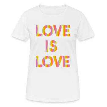 Love is love Pride LGBT Geschenkidee Regenbogen - Frauen T-Shirt atmungsaktiv - Weiß - Vorne - AI Model Female 172 dark (172cm)