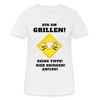 Barbecue Grillmeister Barbecue Roi Cadeau - T-shirt respirant Femme - blanc - Devant - AI Model Female 172 dark (172cm)