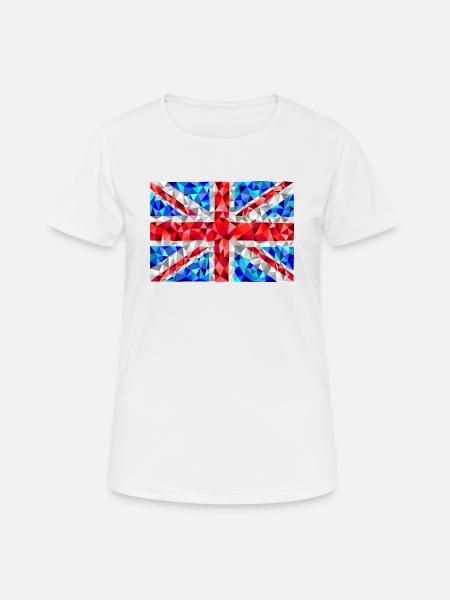 Union Jack in low poly diamond style - Women's Breathable T-Shirt - white