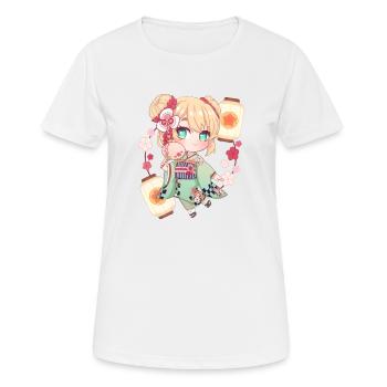 Fille chibi en kimono japonais - T-shirt respirant Femme - blanc - Devant - AI Model Female 172 dark (172cm)