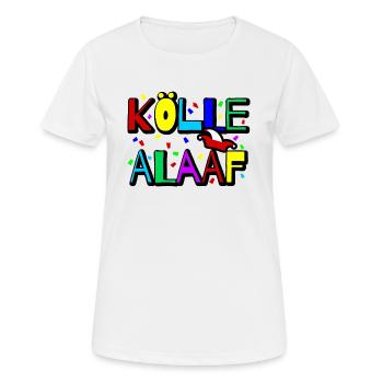 Kölle Alaaf - Köln Kölle Karneval Fastelovend bunt - Frauen T-Shirt atmungsaktiv - Weiß - Vorne - AI Model Female 172 dark (172cm)