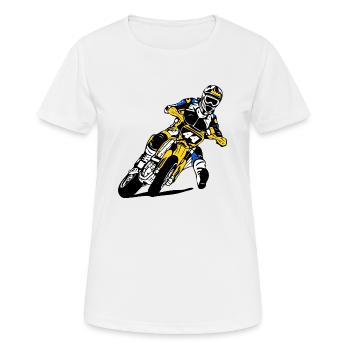 Supermoto - Frauen T-Shirt atmungsaktiv - Weiß - Vorne - AI Model Female 172 dark (172cm)