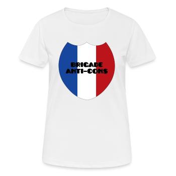 Brigade Anti-Cons - Frauen T-Shirt atmungsaktiv - Weiß - Vorne - AI Model Female 172 dark (172cm)