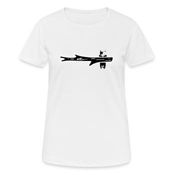 Hanging cat - Women's Breathable T-Shirt - white - Front - AI Model Female 172 dark (172cm)