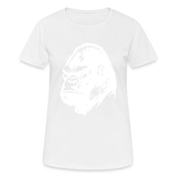 Gorilla Head - Women's Breathable T-Shirt - white - Front - AI Model Female 172 dark (172cm)