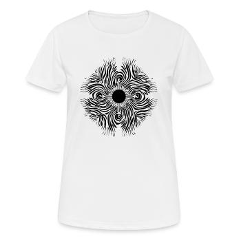 Innovation in Fashion: Chladni Oszillation prägt - Frauen T-Shirt atmungsaktiv - Weiß - Vorne - AI Model Female 172 dark (172cm)