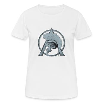 Leonidas helmet and Sparta Lambda symbol - Women's Breathable T-Shirt - white - Front - AI Model Female 172 dark (172cm)