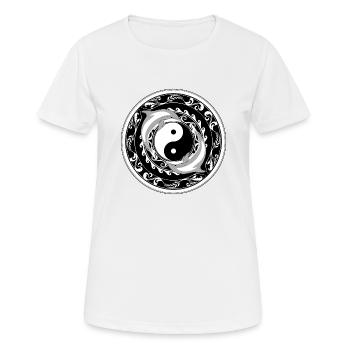 Dauphins Yin Yang - T-shirt respirant Femme - blanc - Devant - AI Model Female 172 dark (172cm)