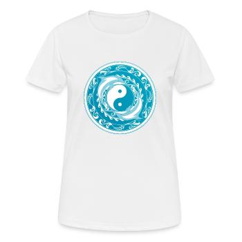 Yin Yang Delfine - Frauen T-Shirt atmungsaktiv - Weiß - Vorne - AI Model Female 172 dark (172cm)