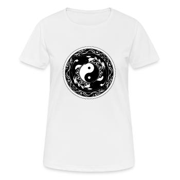 Orques Yin Yang - T-shirt respirant Femme - blanc - Devant - AI Model Female 172 dark (172cm)