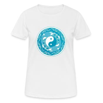 Orques Yin Yang - T-shirt respirant Femme - blanc - Devant - AI Model Female 172 dark (172cm)