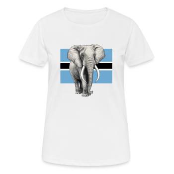 Elefant Flagge von Botswana - Frauen T-Shirt atmungsaktiv - Weiß - Vorne - AI Model Female 172 dark (172cm)