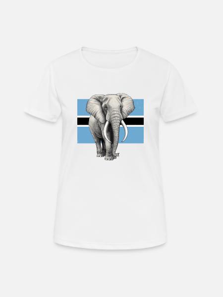 Elefant Flagge von Botswana - Frauen T-Shirt atmungsaktiv - Weiß