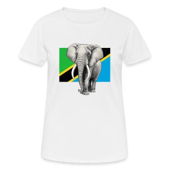 Drapeau éléphant de Tanzanie - T-shirt respirant Femme - blanc - Devant - AI Model Female 172 dark (172cm)