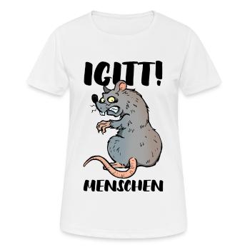 Lustige Rattte Maus Nagetier Spruch Igitt Menschen - Frauen T-Shirt atmungsaktiv - Weiß - Vorne - AI Model Female 172 dark (172cm)