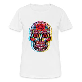 CALAVERA DAY OF THE DEAD - Women's Breathable T-Shirt - white - Front - AI Model Female 172 dark (172cm)