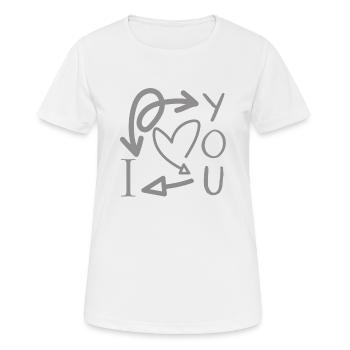 Ich liebe dich - Frauen T-Shirt atmungsaktiv - Weiß - Vorne - AI Model Female 172 dark (172cm)