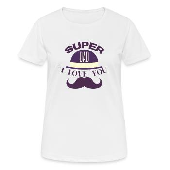 Super dad - T-shirt respirant Femme - blanc - Devant - AI Model Female 172 dark (172cm)