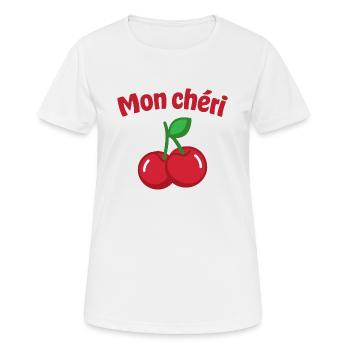 Mon chéri - Frauen T-Shirt atmungsaktiv - Weiß - Vorne - AI Model Female 172 dark (172cm)