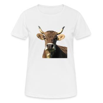 Alina von Kuhwerk - Frauen T-Shirt atmungsaktiv - Weiß - Vorne - AI Model Female 172 dark (172cm)