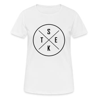Sekt - Frauen T-Shirt atmungsaktiv - Weiß - Vorne - AI Model Female 172 dark (172cm)
