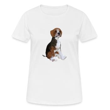 Chiot Beagle - T-shirt respirant Femme - blanc - Devant - AI Model Female 172 dark (172cm)