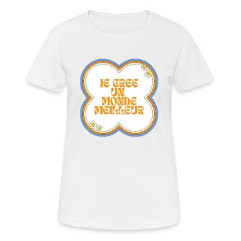Positive attitude - T-shirt respirant Femme - blanc - Devant - AI Model Female 172 dark (172cm)