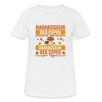 Ramasseur Des cèpes Pour Toujours - T-shirt respirant Femme - blanc - Devant - AI Model Female 172 dark (172cm)