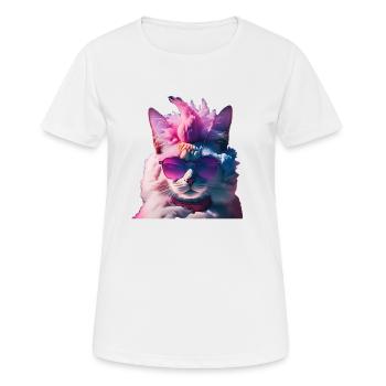 Punkrock Katzenshirt Irokese Geschenkidee Geschenk - Frauen T-Shirt atmungsaktiv - Weiß - Vorne - AI Model Female 172 dark (172cm)