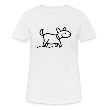 Dog - go for a walk - Line - Women's Breathable T-Shirt - white - Front - AI Model Female 172 dark (172cm)