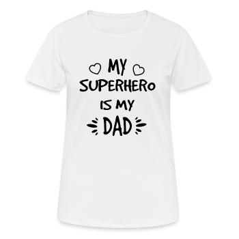 My Superhero Papa noir - T-shirt respirant Femme - blanc - Devant - AI Model Female 172 dark (172cm)