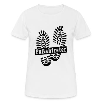 Fußabtreter - Frauen T-Shirt atmungsaktiv - Weiß - Vorne - AI Model Female 172 dark (172cm)