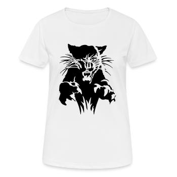 Panther im Angriff - Frauen T-Shirt atmungsaktiv - Weiß - Vorne - AI Model Female 172 dark (172cm)