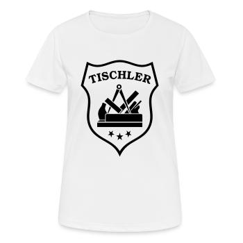 Tischler Zeichen 23 Werkzeug Schreiner Hobel - Frauen T-Shirt atmungsaktiv - Weiß - Vorne - AI Model Female 172 dark (172cm)