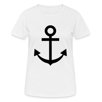 anchor captain seaman symbol deluxe - Women's Breathable T-Shirt - white - Front - AI Model Female 172 dark (172cm)