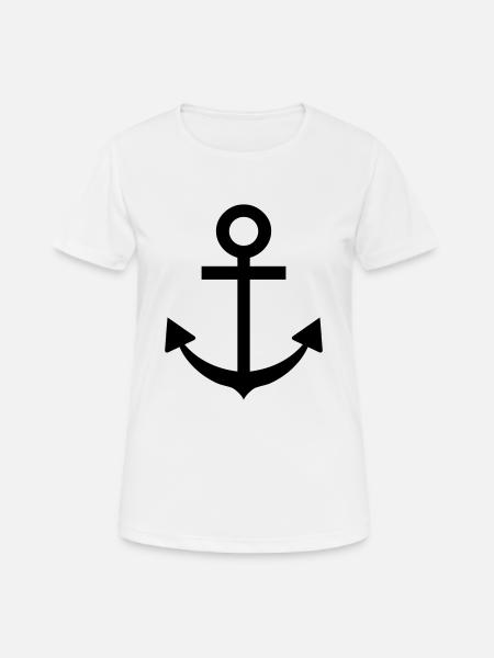 anker - Frauen T-Shirt atmungsaktiv - Weiß