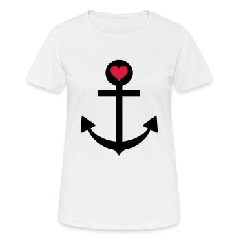 anker herz schifffahrt kapitän - Frauen T-Shirt atmungsaktiv - Weiß - Vorne - AI Model Female 172 dark (172cm)