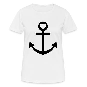 anker herz schifffahrt kapitän - Frauen T-Shirt atmungsaktiv - Weiß - Vorne - AI Model Female 172 dark (172cm)