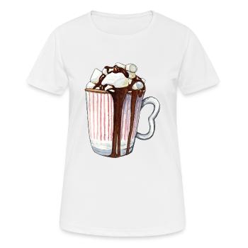 Cacao à la guimauve - T-shirt respirant Femme - blanc - Devant - AI Model Female 172 dark (172cm)