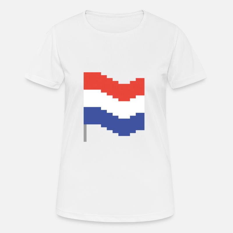 Netherlands Flag Pixel Art - Women's Breathable T-Shirt - white