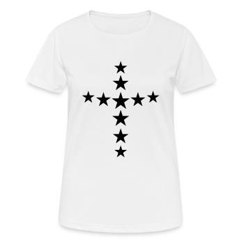 kreuz - Frauen T-Shirt atmungsaktiv - Weiß - Vorne - AI Model Female 172 dark (172cm)