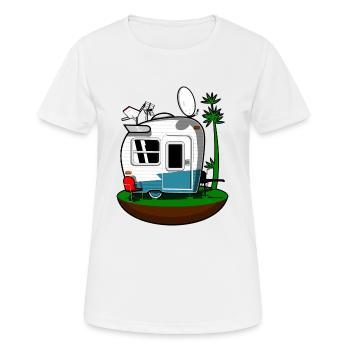 Caravane - T-shirt respirant Femme - blanc - Devant - AI Model Female 172 dark (172cm)