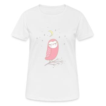 hibou | hibou de nuit - T-shirt respirant Femme - blanc - Devant - AI Model Female 172 dark (172cm)