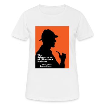 Couverture du livre Adventures of Sherlock Holmes - T-shirt respirant Femme - blanc - Devant - AI Model Female 172 dark (172cm)