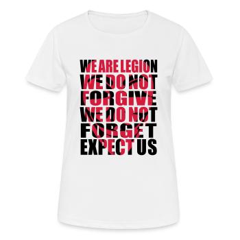 Anonymous Motto Shadow - Frauen T-Shirt atmungsaktiv - Weiß - Vorne - AI Model Female 172 dark (172cm)