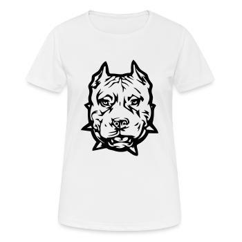 pitbull_1 - T-shirt respirant Femme - blanc - Devant - AI Model Female 172 dark (172cm)