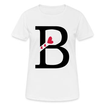 Capital letter B with hearts - Women's Breathable T-Shirt - white - Front - AI Model Female 172 dark (172cm)