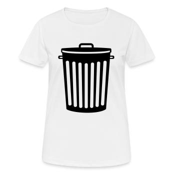 eimer muelleimer muell wegwerfen dreck abfall recy - Frauen T-Shirt atmungsaktiv - Weiß - Vorne - AI Model Female 172 dark (172cm)