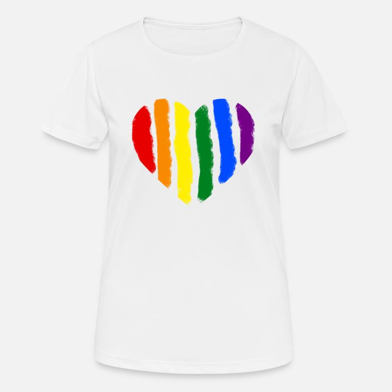 Rainbow Heart - Women's Breathable T-Shirt - white