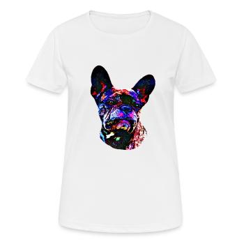 Dog - French Bulldog - Women's Breathable T-Shirt - white - Front - AI Model Female 172 dark (172cm)